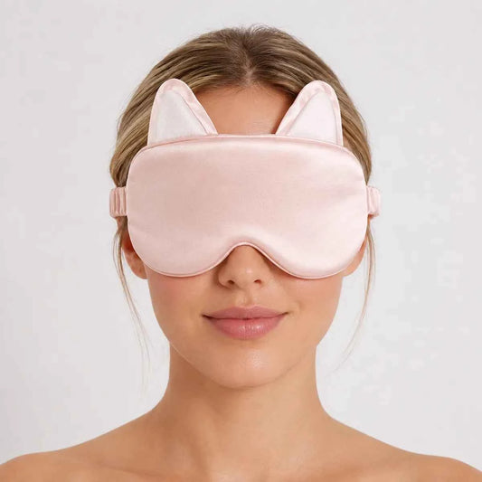19 Momme Cat Ear Silk Sleep Mask
