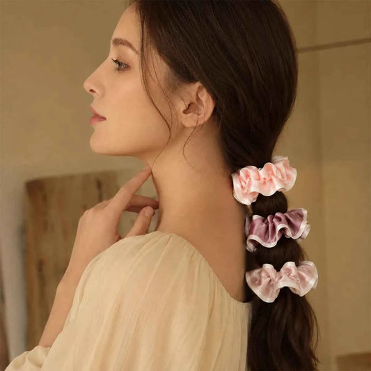 19 Momme Wide Color-Block Silk Scrunchies – Set of 3