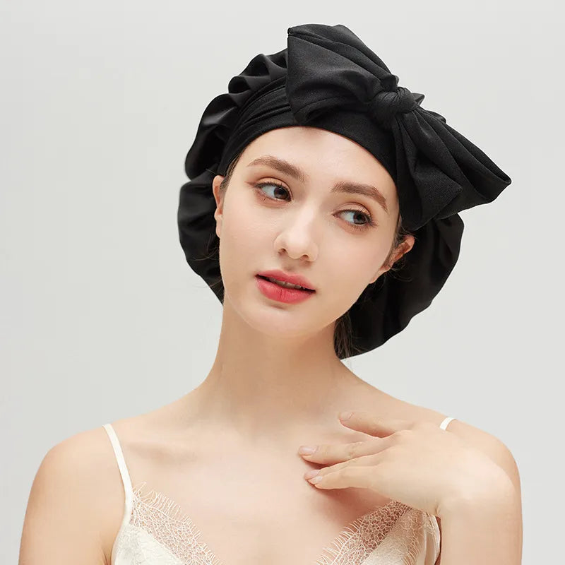 19 Momme Double-Layer Tie-Front Silk Bonnet