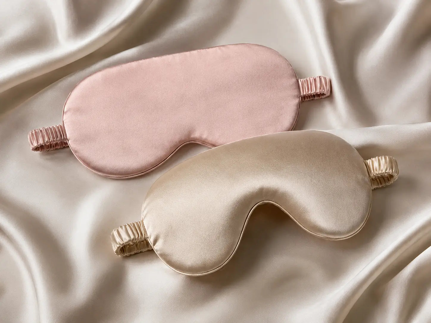 Flat silk eye mask and curved silk eye mask