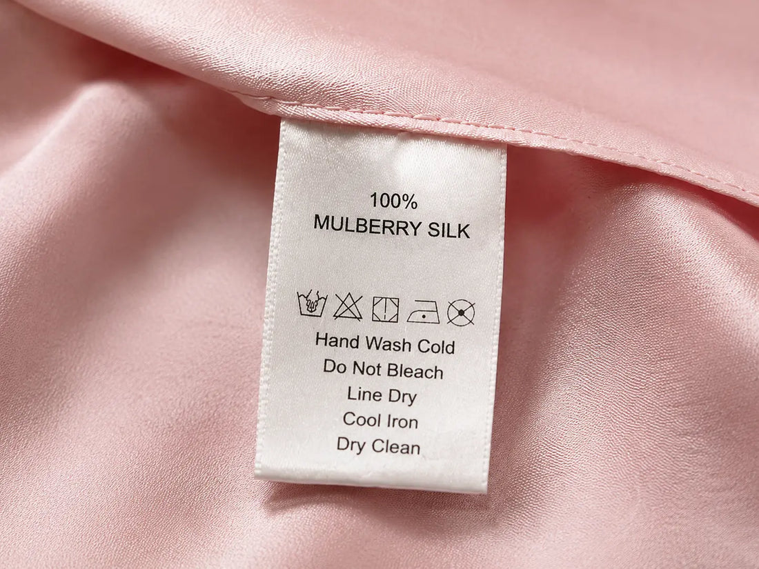 real silk fabric label