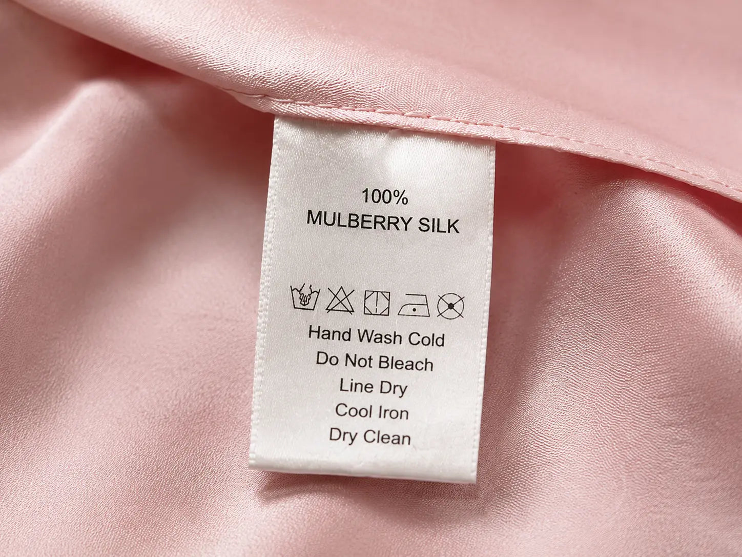 real silk fabric label