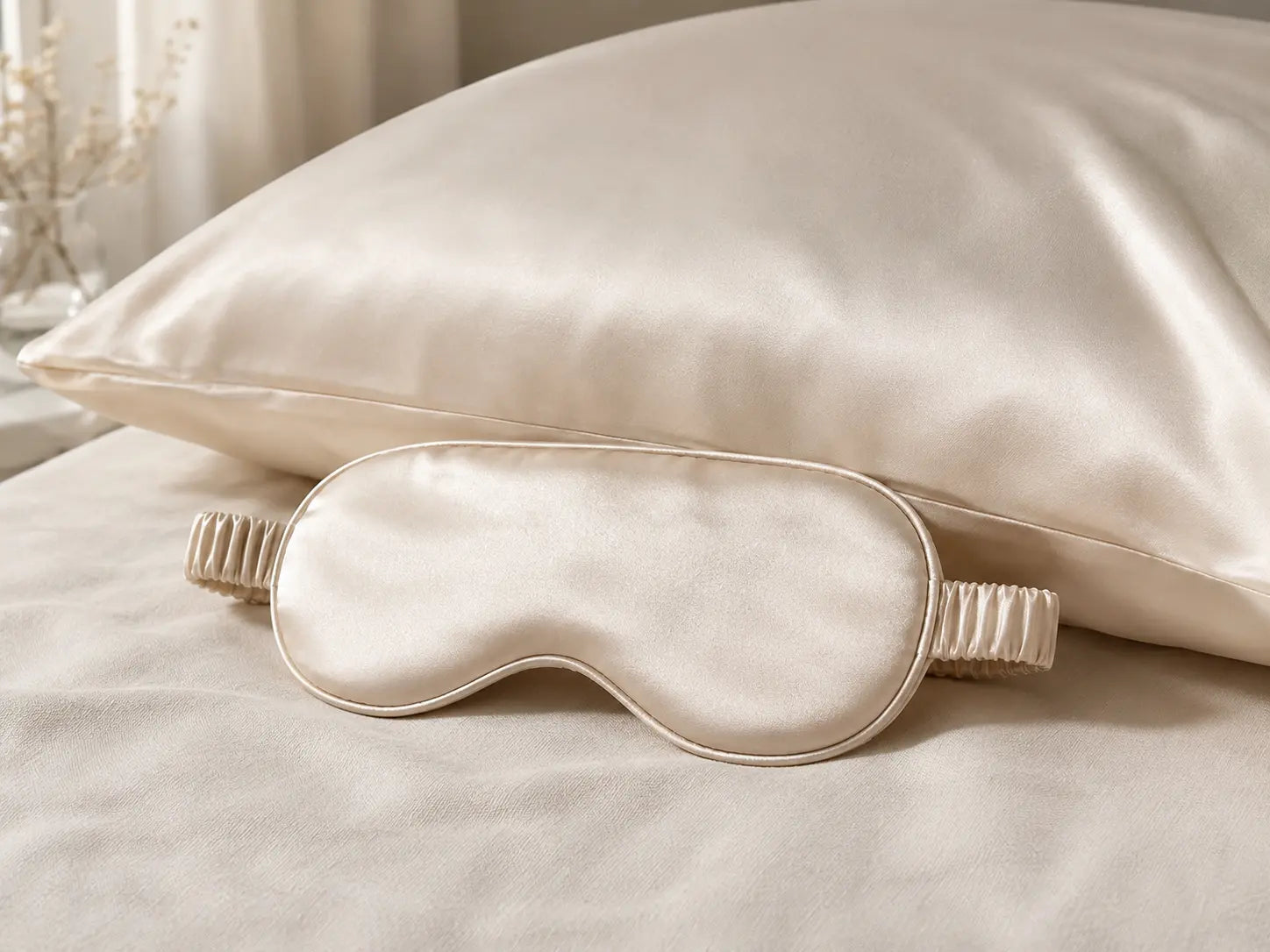 Silk pillowcase and eye mask set