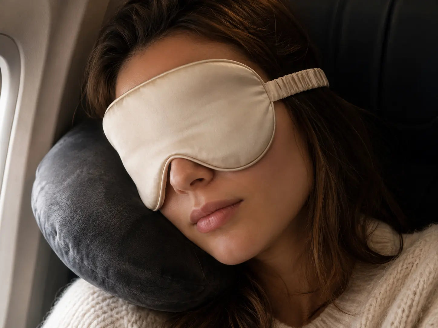 Using silk eye masks during travel