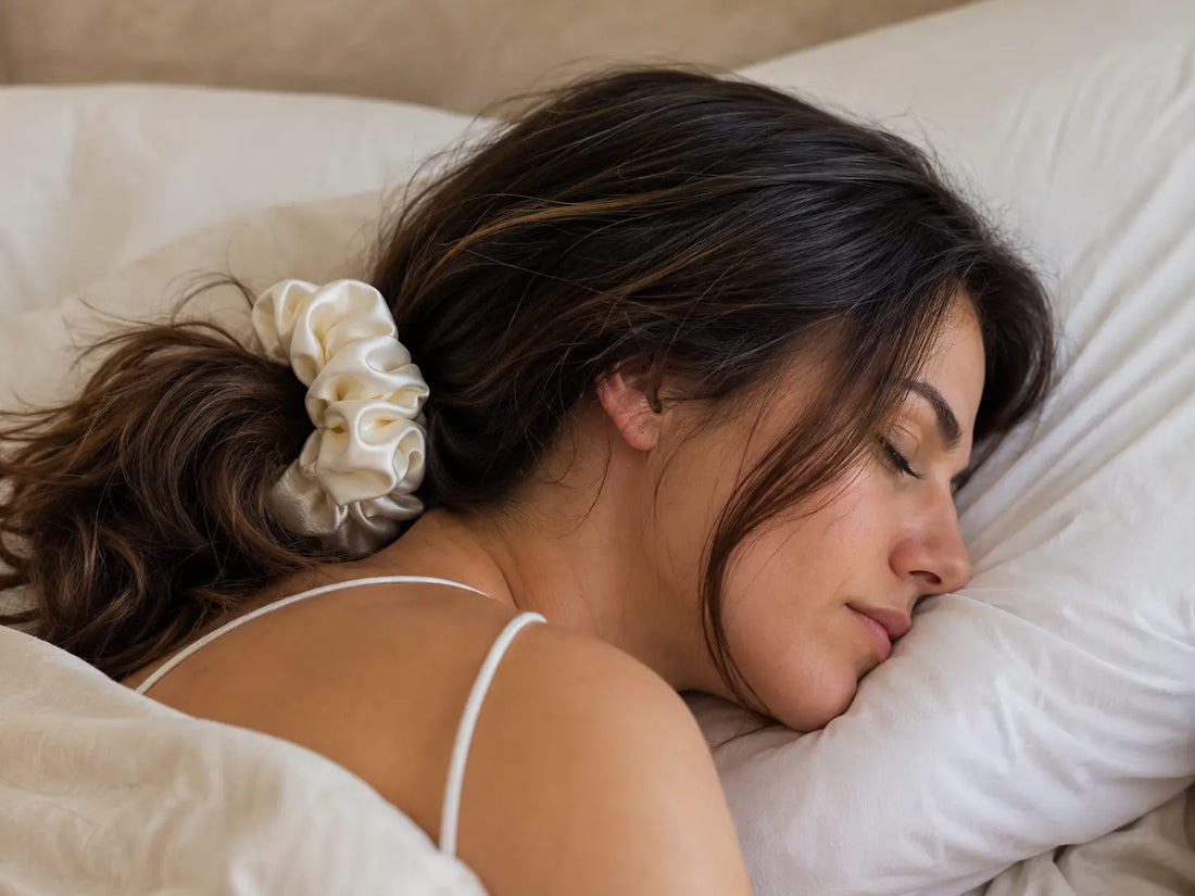 Wearing a silk scrunchie to bed