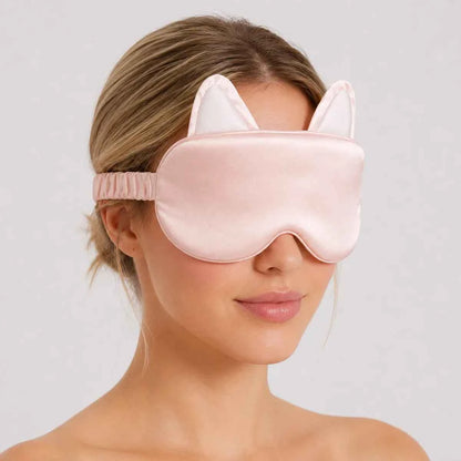 19 Momme Cat Ear Silk Sleep Mask