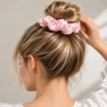 22 Momme Wide Ruched Silk Scrunchies – Set of 3