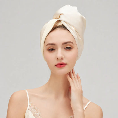 19 Momme Twist-Knot Turban-Style Silk Bonnet
