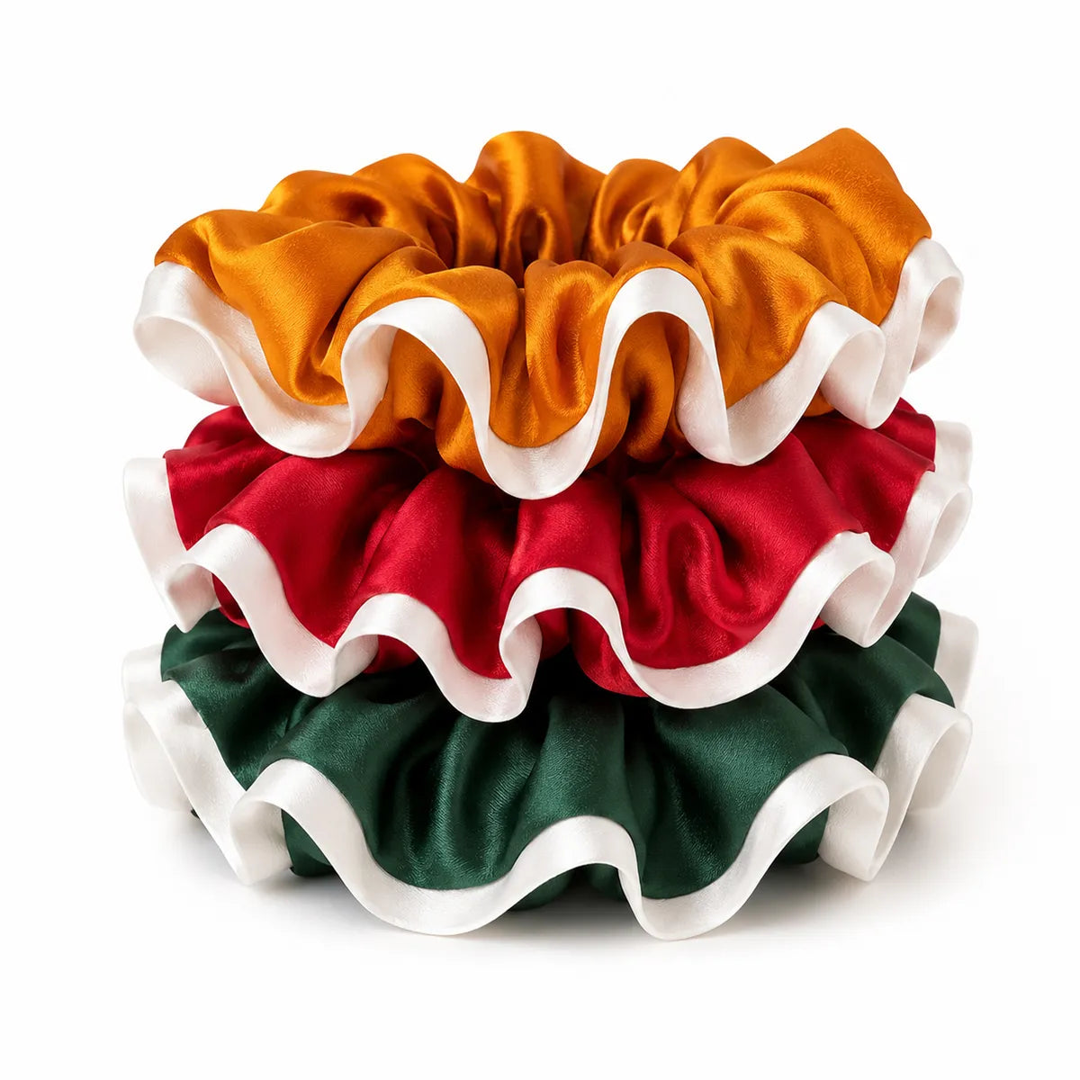 19 Momme Wide Color-Block Silk Scrunchies – Set of 3