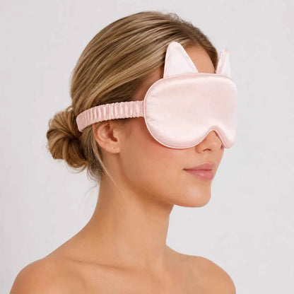 19 Momme Cat Ear Silk Sleep Mask