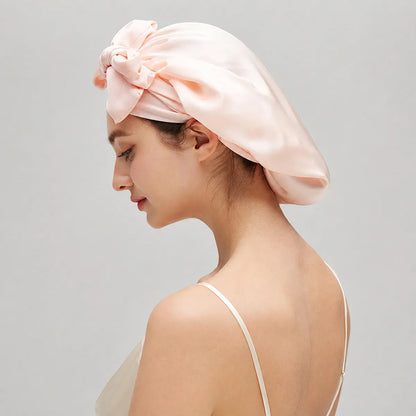 19 Momme Double-Layer Tie-Front Silk Bonnet