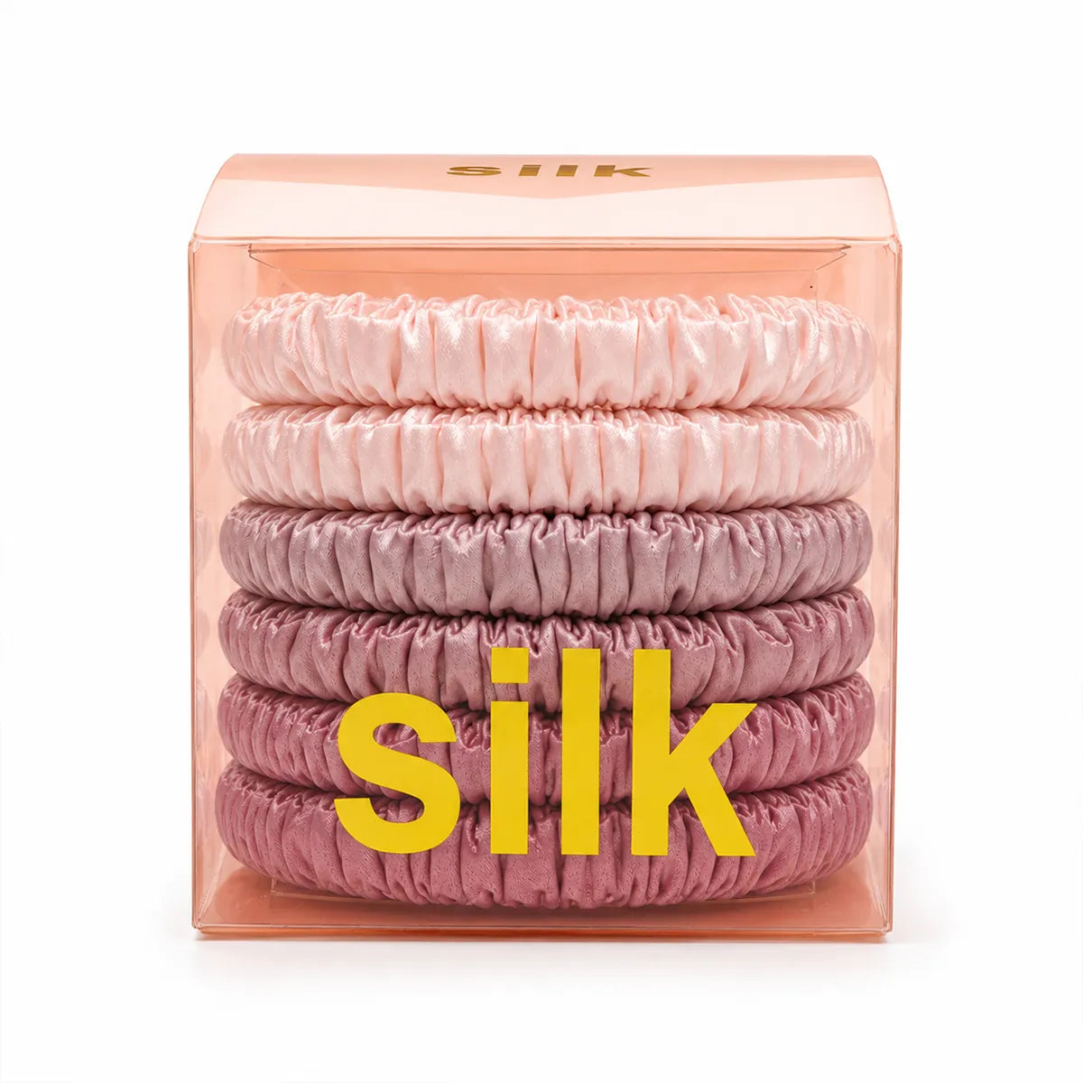 19 & 22 Momme 1cm Pleated Silk Scrunchies – Gift Set of 6