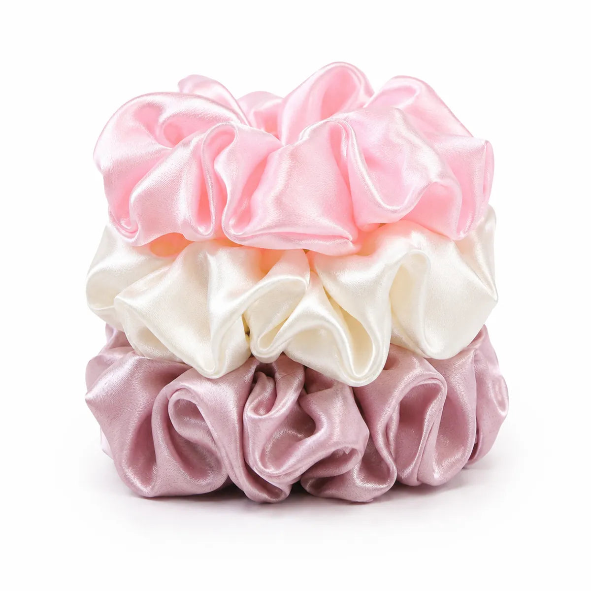 22 Momme Wide Ruched Silk Scrunchies – Set of 3