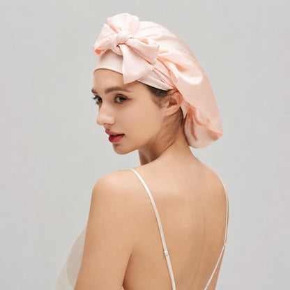 19 Momme Double-Layer Tie-Front Silk Bonnet