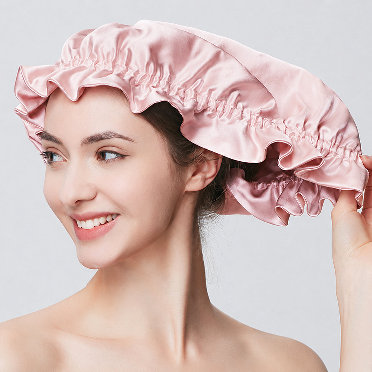 19 Momme Double-Layer Ruffled Silk Bonnet