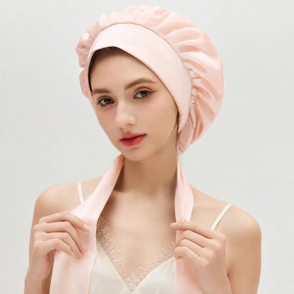 19 Momme Double-Layer Tie-Front Silk Bonnet