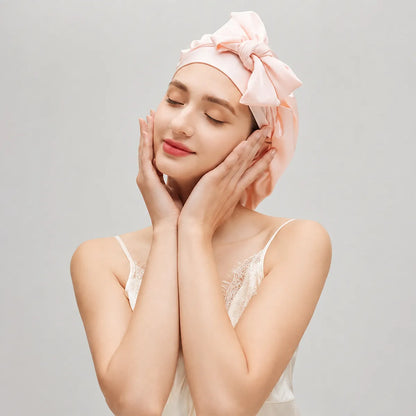 19 Momme Double-Layer Tie-Front Silk Bonnet