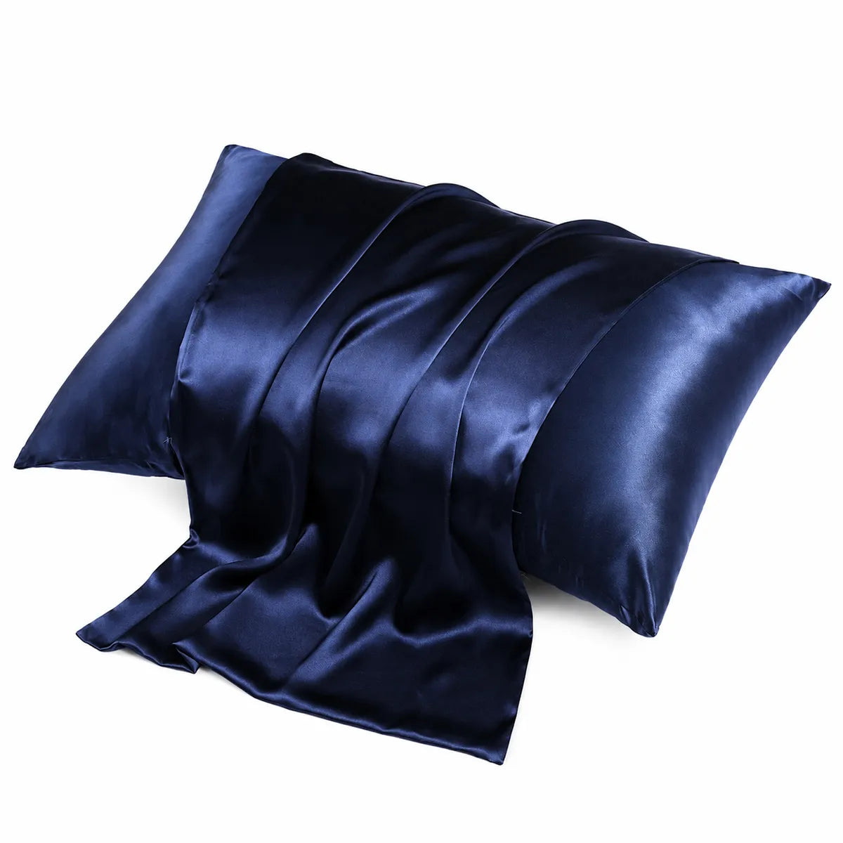 dark blue silk pillowcase