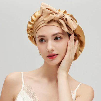 19 Momme Double-Layer Tie-Front Silk Bonnet