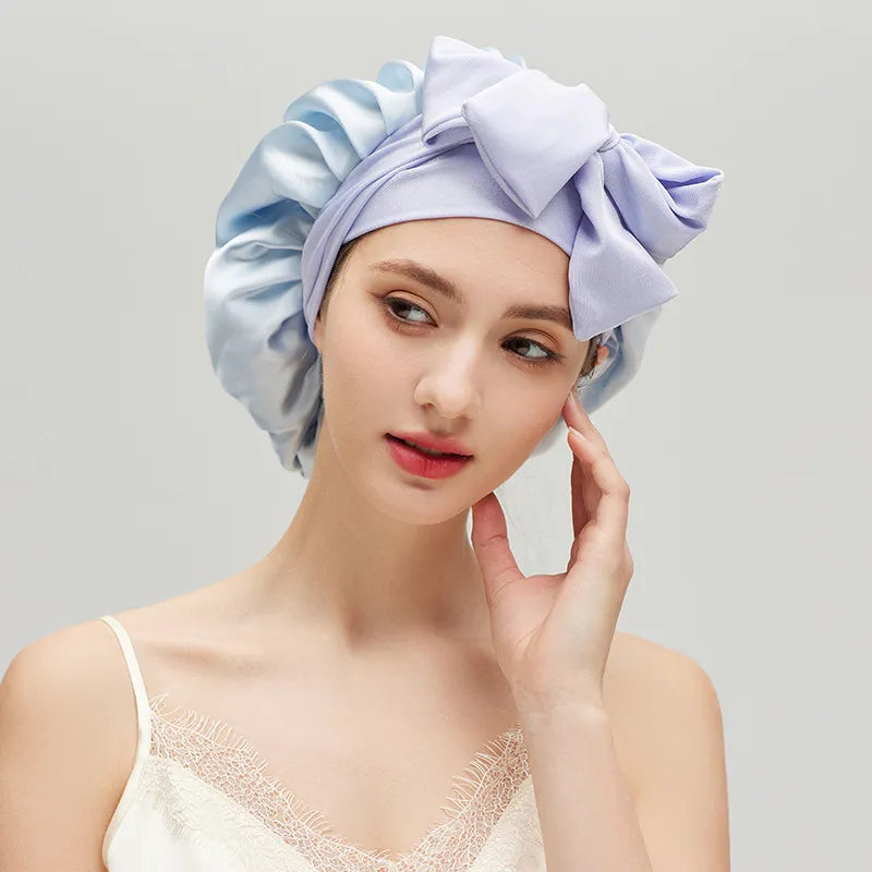 19 Momme Double-Layer Tie-Front Silk Bonnet