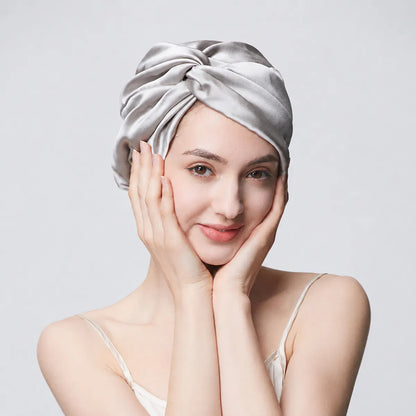 19 Momme Double-Layer Turban-Style Silk Bonnet