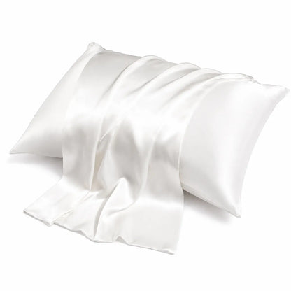 white silk pillowcase